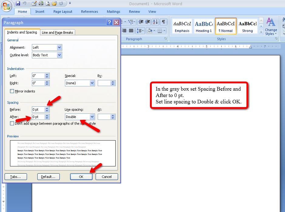 how to set up apa format with open office